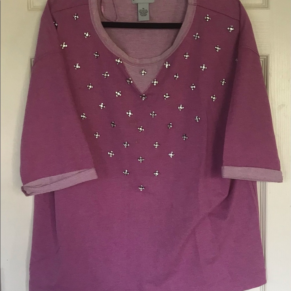 Glitter scape fleece top